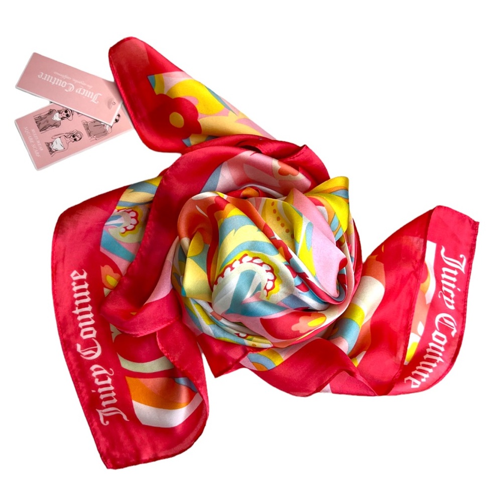 Juicy Couture Colorful Floral Print Scarf